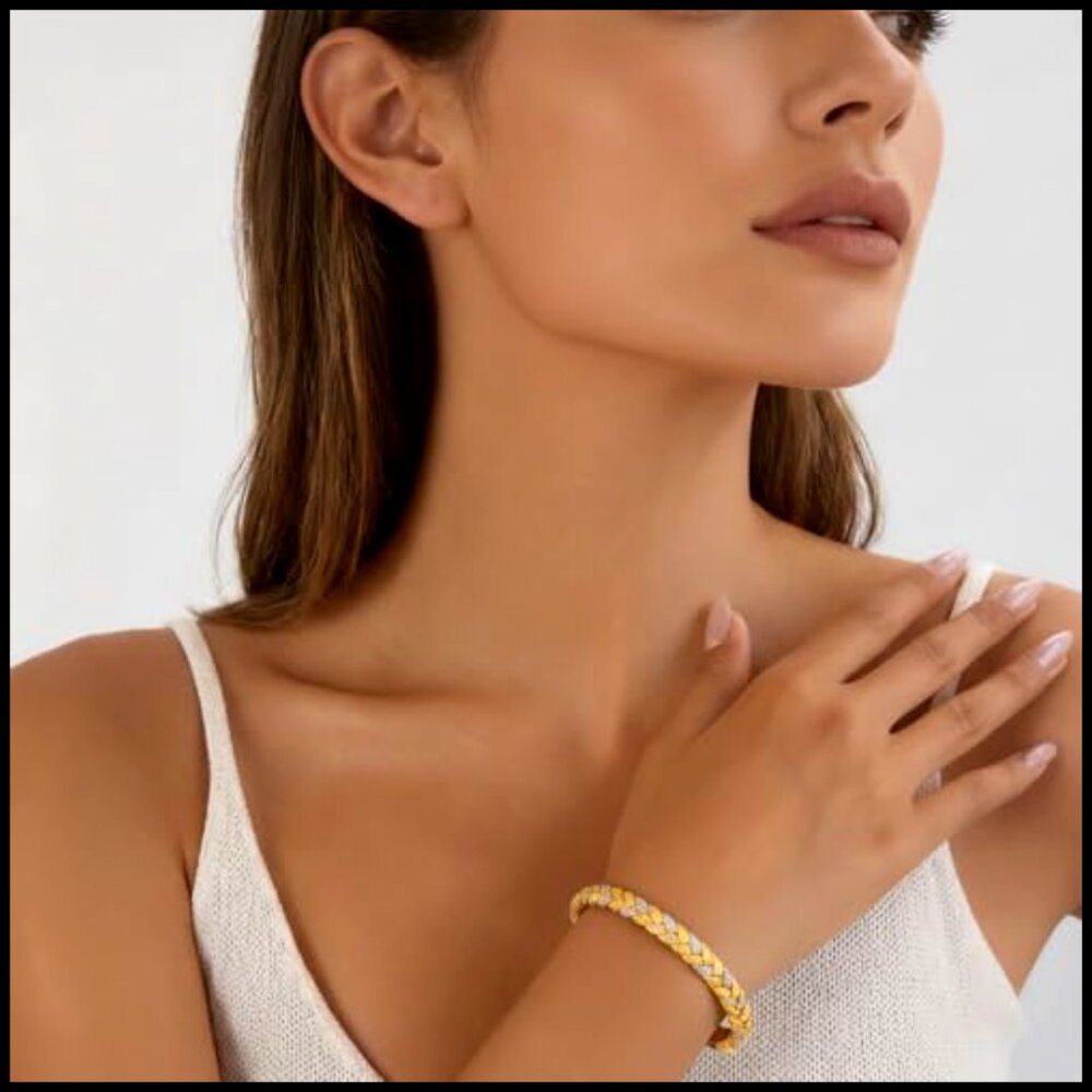 Matte Gold Plated Bangle Bracelet Stackable Minim… - image 4